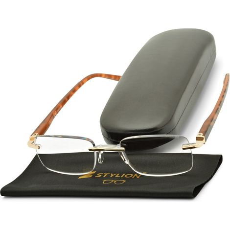 Gafas de ordenador con lentes transparentes, color plata, con revestimiento antirreflejos, 25122A (1/5)