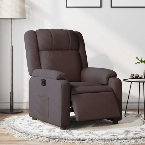 Fauteuil inclinable électrique-Chaise de relaxation-Fauteuil Relax Marron foncé Tissu 645365 (1/5)