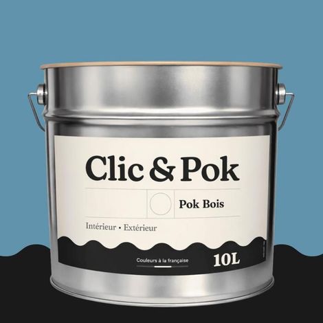 Peinture Bois Extérieur – POK BOIS - 10L - RAL 5024 - Bleu pastel- Résistante aux intempéries - Ne s'écaille pas