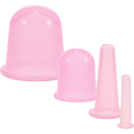 Allemagne Ventouses en silicone de qualité supérieure 4 pièces pour le visage, le cou et le corps (1/4)