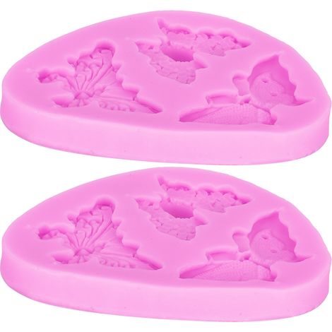 2PCS Cake Mold Silicone Pink for Food Butter Pies Handmade Soap Aromatherapy Plaster (1/5)