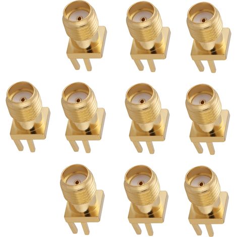 Lot de 10 connecteurs RF SMA femelles en laiton, montage sur circuit imprimé, 50 ohms (1/5)