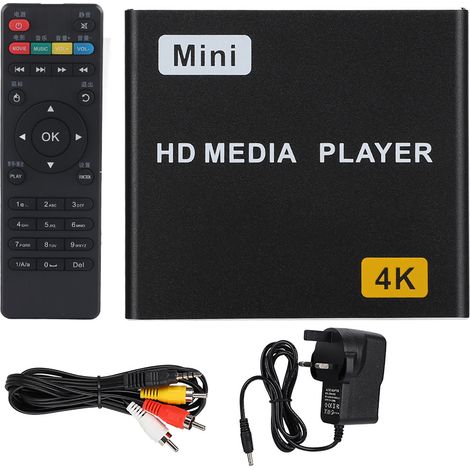 Lecteur Multimédia Numérique 4K Full HD HDMI USB SPDIF Audio Vidéo Maison Prise UK 100-240V