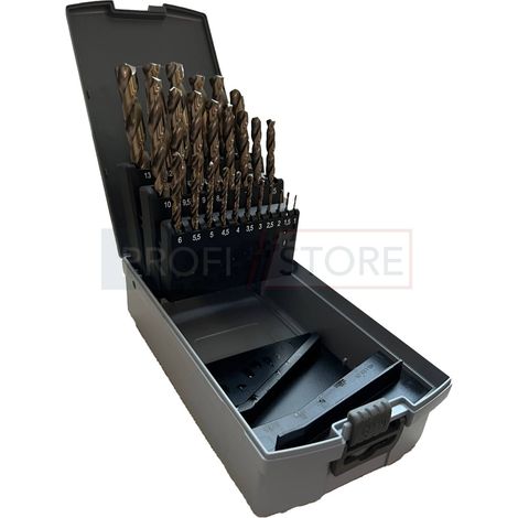 IDG Spiralbohrer-Satz 25-tlg. HSS-Co DIN 338 geschliffen in Rose box,1-13 mm (1/2)