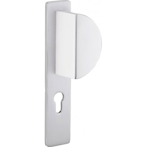 THIRARD - Ensemble de poignées pour porte d'entrée palière Crecy trou de cylindre, carré 7mm, entr'axes 195mm, anodisé argent - THIRARD (1/2)