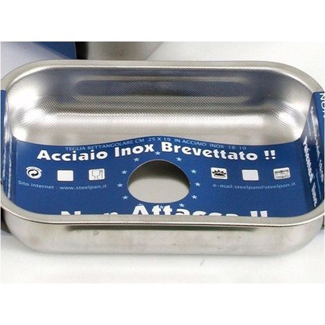 Steel pan Teglia Rettangolare 20x14 argento