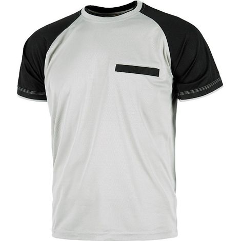 Camiseta manga corta bicolor con triple costura WORKTEAM WF1016 Future L Gris Claro+Negro