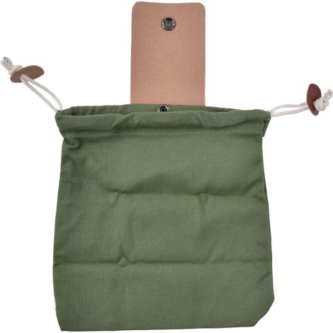 Sac de Cueillette Pliable en Cuir PU et Toile pour Champignons, Randonnée, Camping et Chasse (1/5)