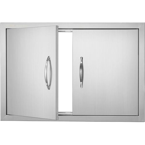 71,1x48,2 cm Double Porte d'Accès Encastrable pour Rangement et Placard Extérieur, Îlot Barbecue et Station de Grillade (1/5)