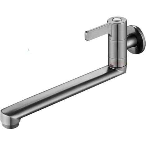 Rubinetto per acqua fredda con braccio estensibile e design girevole, adatto al montaggio a parete in vari ambienti (30 cm) (1/5)