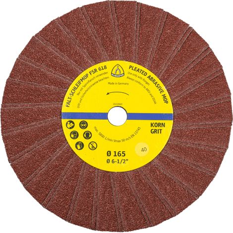 Schleifmoppräder Klingspor fsr 618 Körnung 80 10 Stück (1/4)