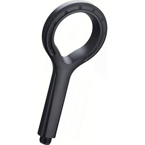 Economical high-pressure shower head in black polymer with mist spray – Star ring design (1/5)