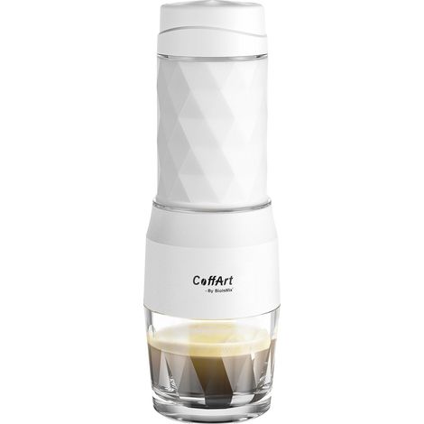 Cafetera espresso portátil, funcionamiento manual, opciones de preparación versátiles. (1/2)