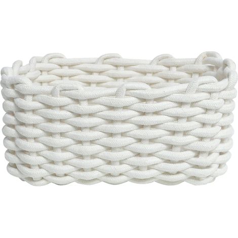 Panier de rangement pour étagère, panier de rangement élégant pour la maison, organisateur en corde de coton tressée de haute qualité pour chambre d'enfant, chambre à coucher, salle de bain, décoratif (1/5)