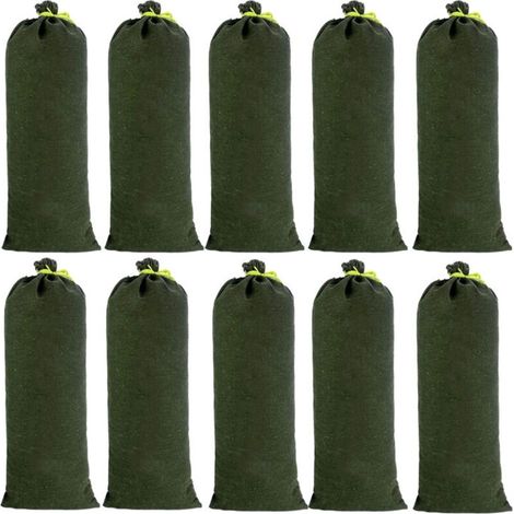 10pcs Canvas Sandbag Flood Barrier, Improved Design, Won't Fade, for Drainage in Garages, Shops, Schools, Train Stations, Buildings, Factories, Warehouses, 3070cm