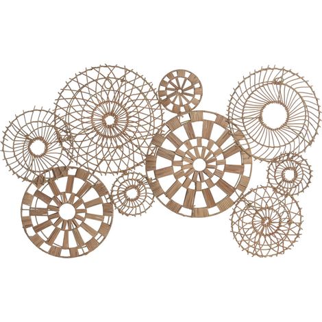 Decoracion Pared Ratan Metal 92X3X56 Natural (1/4)