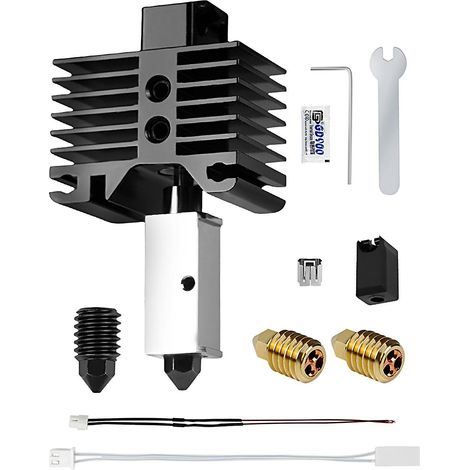 TwoTrees Upgrade-Hotend-Kit mit verchromtem Heizblock-Heatbreak für hohe Temperaturen bis 500 °C mit 32