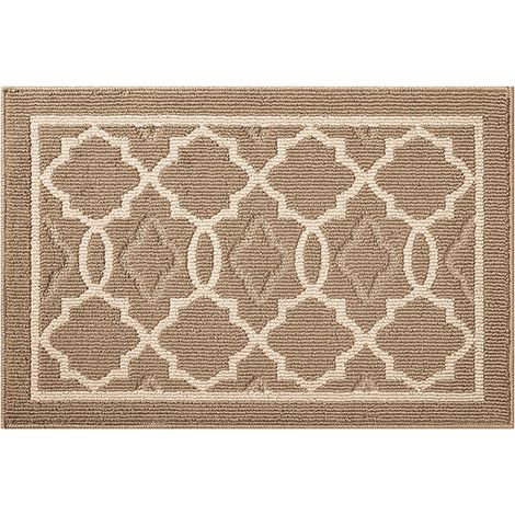 Tapis D'Entree - 50 X 80 Cm - Absorbant Anti Poussiere - Semelle Antiderapante - Pour Usage Interieur Et Exterieur - Marron