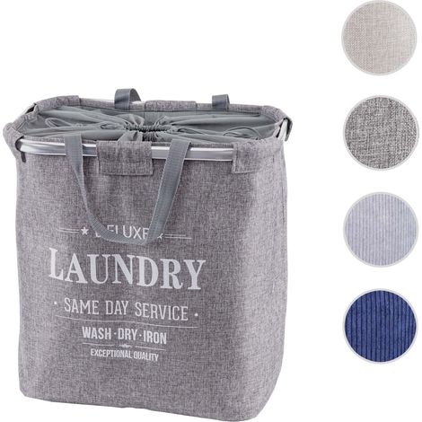 Bac à linge HWC-C34, Panier à linge Bac à linge avec cordon de serrage 54x52x32cm 89l - bleu