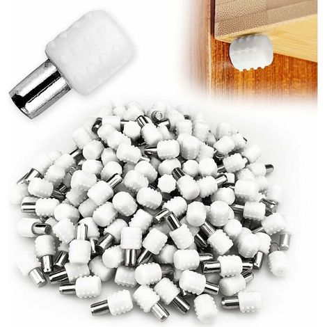 Chevilles de support d'étagère broches d'étagère chevilles de support d'étagère avec manchon en gel de silice, pour armoire bibliothèque meuble placard,,50Pcs (1/5)