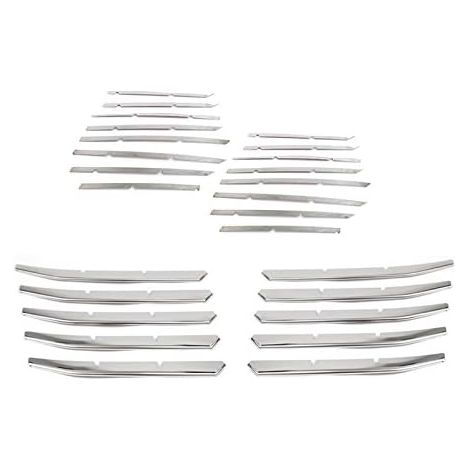 Per 4008 GT 2017-2019 Accessori esterni per auto Angolo anteriore + modanatura griglia decorativa inferiore in acciaio inossidabile 26 pezzi (1/4)