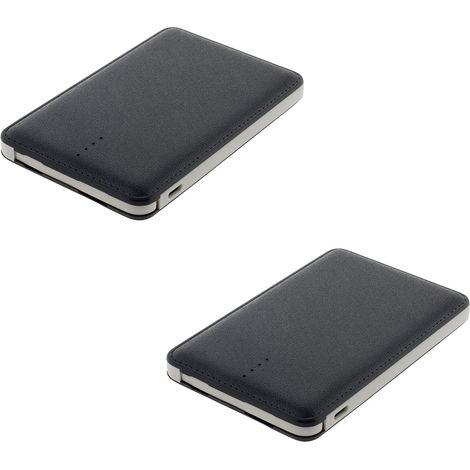 Zenitech – Lot de 2 chargeurs powerbank 5000mAh – Câble micro USB et adaptateur Lightning intégrés – Compatible smartphones et tablettes