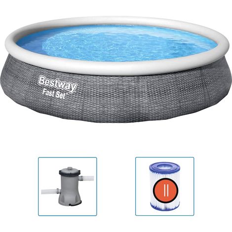 Maison Exclusive - Fast Set Aufblasbares Pool-Set mit Pumpe 396x8