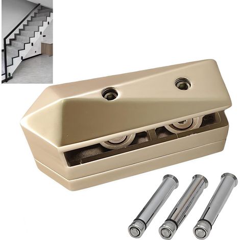 Pince Verre Lourde de Garde-Corps, Support Clôtures en Verre pour la Piscine en Acier Inoxydable, Pince de Fixation latérale pour Main Courante, Balcon, Rampe d'Escalier (1, Doré) (1/5)