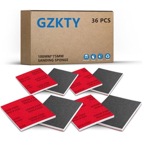 Schleifschwämme 36 75mm 100mm P800 P1000 Autolack 36Stk Grit 800-1000 (1/5)