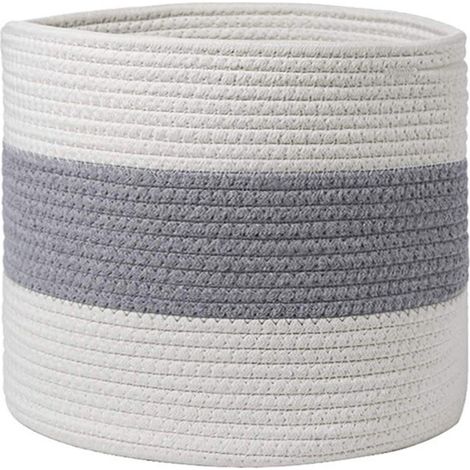 Panier de rangement tressé en corde de coton pour plantes, pots de fleurs, armoires, boîtes de rangement, rangement de bureau (1/5)