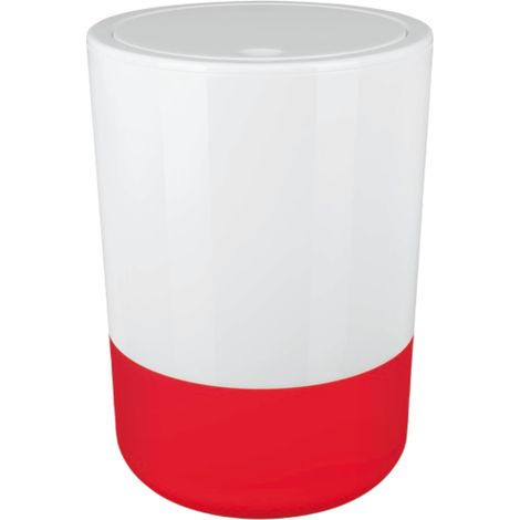 Poubelle à bascule de salle de bain MOJI 5L Rouge & Blanc Spirella (1/2)