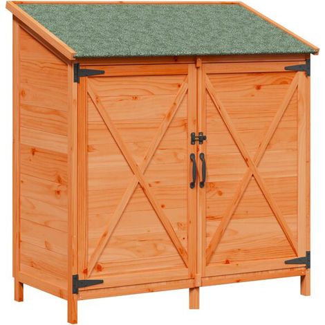 Chalet de jardin marron, 106 x 56 x 113,5 cm, bois d'ingénierie (1/5)