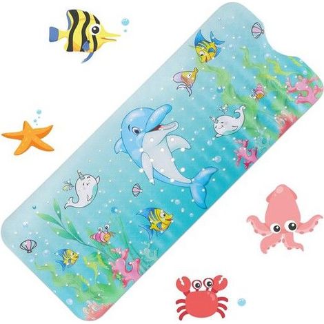 Tapis de Bain Antidérapant pour Enfants,BR-Vie Tapis de Baignoire Antidérapant & Anti-moisissure avec Ventouses et Motifs (1/5)