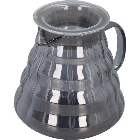 Cafetière en verre borosilicate gris strié électroplaqué, verseuse de 700ml pour machine à café, filtre manuel, théière et cafetière barista. (1/5)