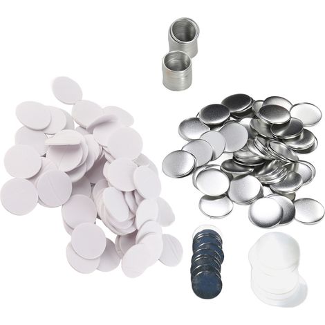 100 kits d'accessoires pour boutons ronds de 58 mm à finition miroir, matériel et fournitures pour la fabrication de boutons en fer-blanc antirouille.