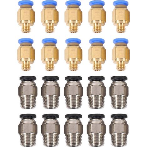 Raccord rapide + raccord pour extrudeuse Bowden d'imprimante 3D (20 pièces) (1/5)