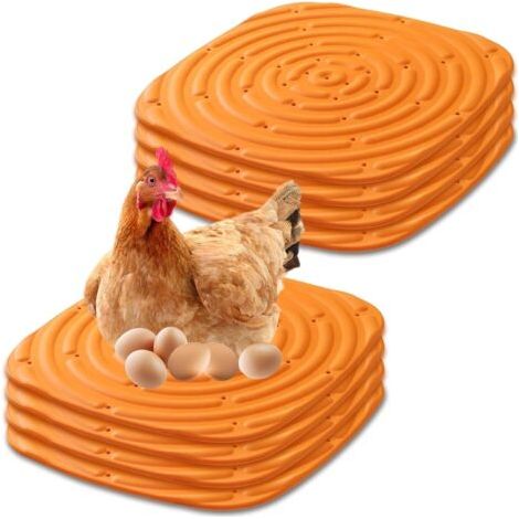 8 Pièces Tapis De Nid De Poulet Lavables, Tapis De Nidification pour Poules, Coussins De Nidification De Poulet, Découpable, pour Les Nichoirs, Les Poulaillers, La Ponte (30 x 30 Cm, Orange) (1/4)