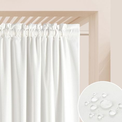 Rideau d'Extérieur avec Passe Tringle Garden Line 155 x 250 cm Largeur x Hauteur Impermeable pour Jardin pergola terrasse Curtain Ecru, 1 pièce
