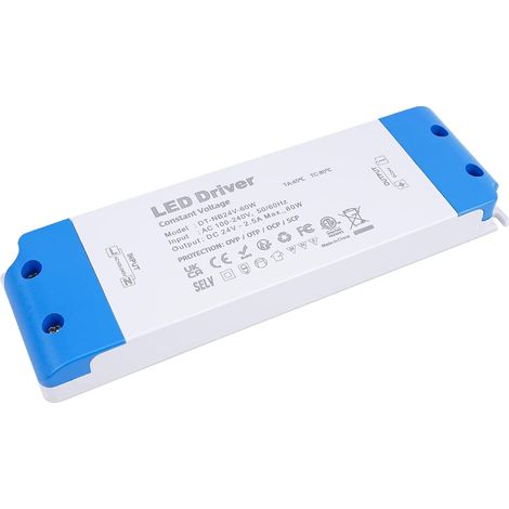 Transformateur 220V 24V 60W 2.5A Ultramince Alimentation Basse Tension Transfo Convertisseur de Tension, pour Lampes Ampoule MR16 MR11 GU5.3 et pilotes (1/5)