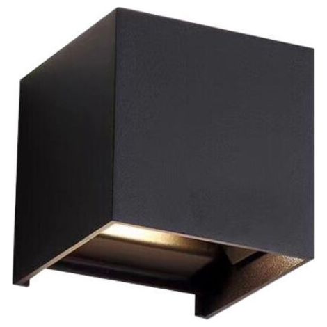 Applique extérieure carrée double faisceaux 6W – IP65 – Blanc chaud 3000K – Aluminium – 720 lumens pour éclairage façade