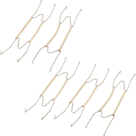 5 pièces. Metall Haus W Förmig Gefedert Doppelhaken Plattenhalter Gold Ton 22,7 x 6,7 cm (1/5)