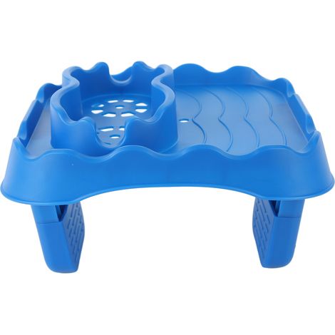 Whirlpool-Tischablage mit Abflusslöchern, rutschfest, verstellbar, für Schwimmbäder, Whirlpools und Badewannen, Blau (1/5)