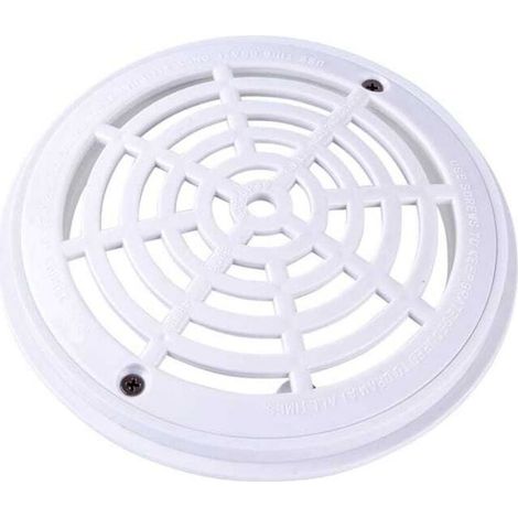 Grille de fond de piscine ronde, diamètre 20,3 cm, facile à installer (base + couvercle), blanche