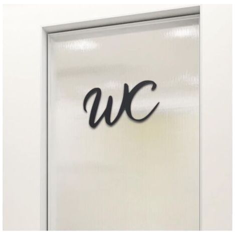 Plaque de Porte Wc Deco,Signaletique Toilettes Noir,Autocollante Wc Stickers,Plaque de Porte Maison,Plaques de Toilette,Decoration Autocollante pour Toilette,Autoadhésive Toilettes pour Bain (1/5)