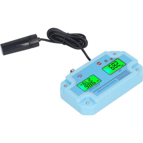 Testeur numérique LED de qualité de l'eau pour aquarium : mesure de la température, du pH et de la conductivité électrique. Analyseur avec prise européenne 230-240 V. (1/5)