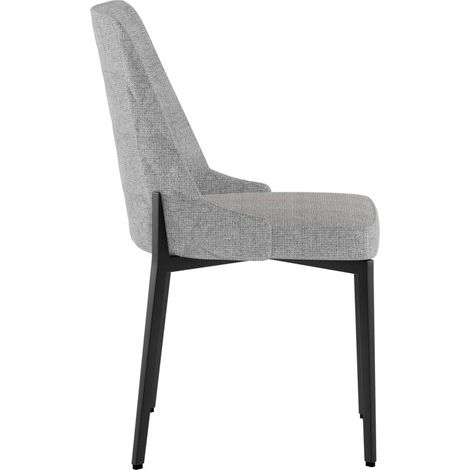 Table ronde fixe Henry 130 cm, plateau en placage chêne brut et pieds en métal noir, design moderne et élégant - Henry (1/5)