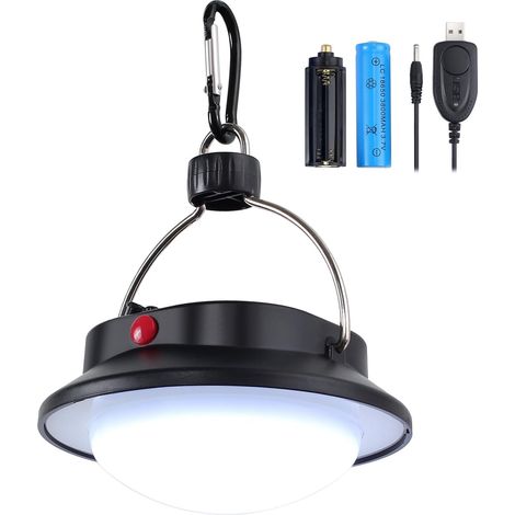 Lanterne De Camping Led - 60 Led Réglable En Intensité - Rechargeable Par Batterie 18650 - Poignée Suspendue - Pour Extérieur Jardin Lecture Bivouac - 1 Pièce (1/5)