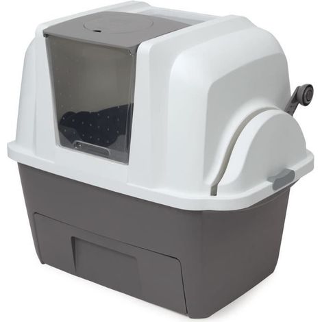 Bac à litière auto-nettoyant 66x48x64 cm – Système de tamisage innovant – Plastique durable – Porte anti-odeur – Cat It