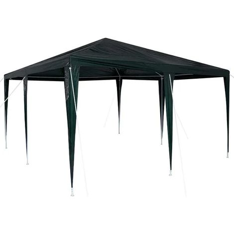 Tente de réception verte, 400 x 400 x 266 cm, structure en polyéthylène et acier. (1/4)