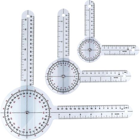 3-teiliges Goniometer-Set für die Physiotherapie: Wirbelsäulengoniometer, 360°-Winkelmesser, Winkelmesser-31.5X12.5cm (1/3)